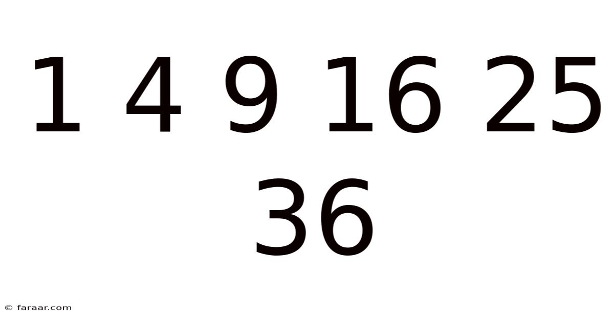 1 4 9 16 25 36