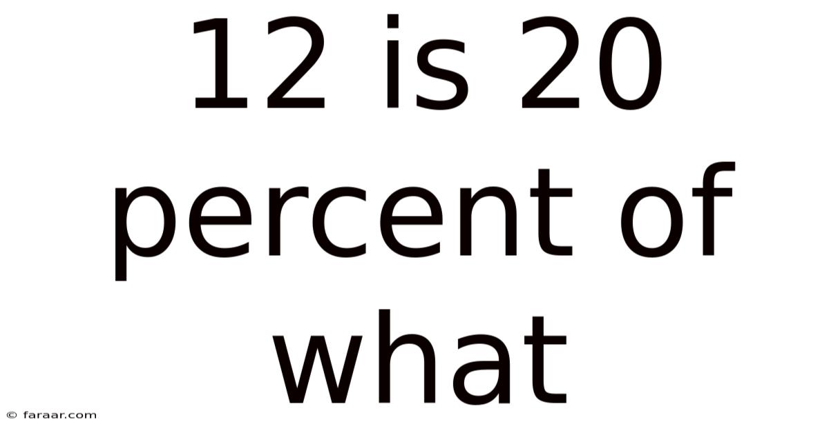 12 Is 20 Percent Of What