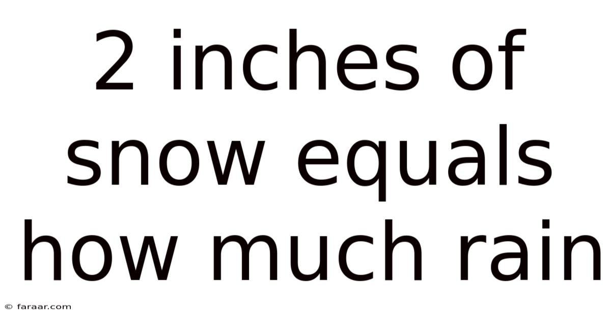 2 Inches Of Snow Equals How Much Rain