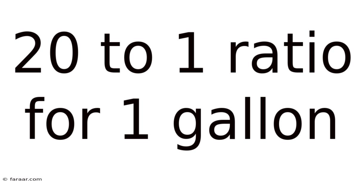 20 To 1 Ratio For 1 Gallon