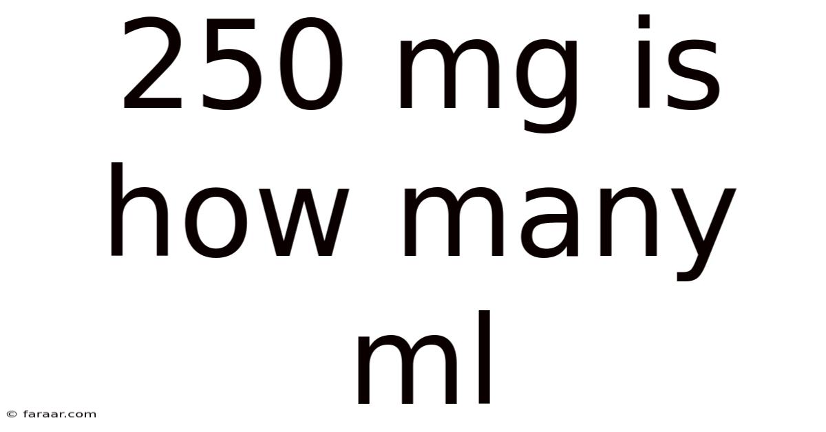250 Mg Is How Many Ml