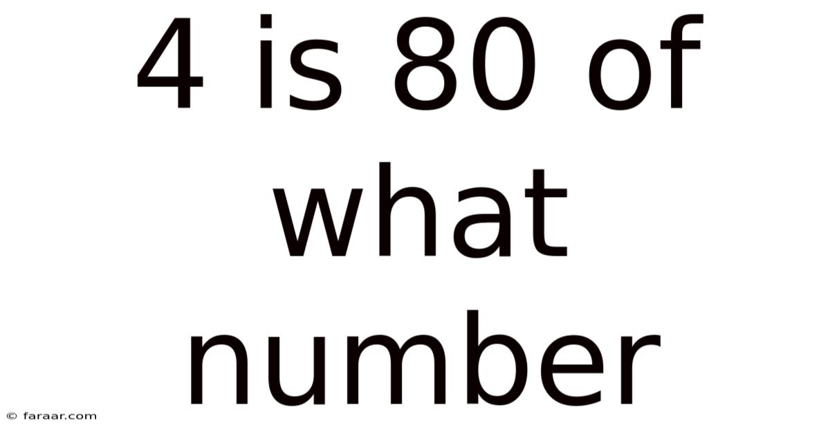 4 Is 80 Of What Number