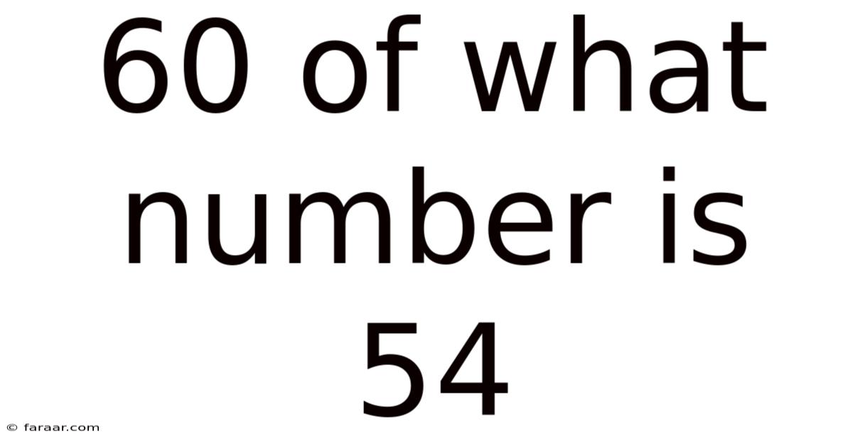 60 Of What Number Is 54