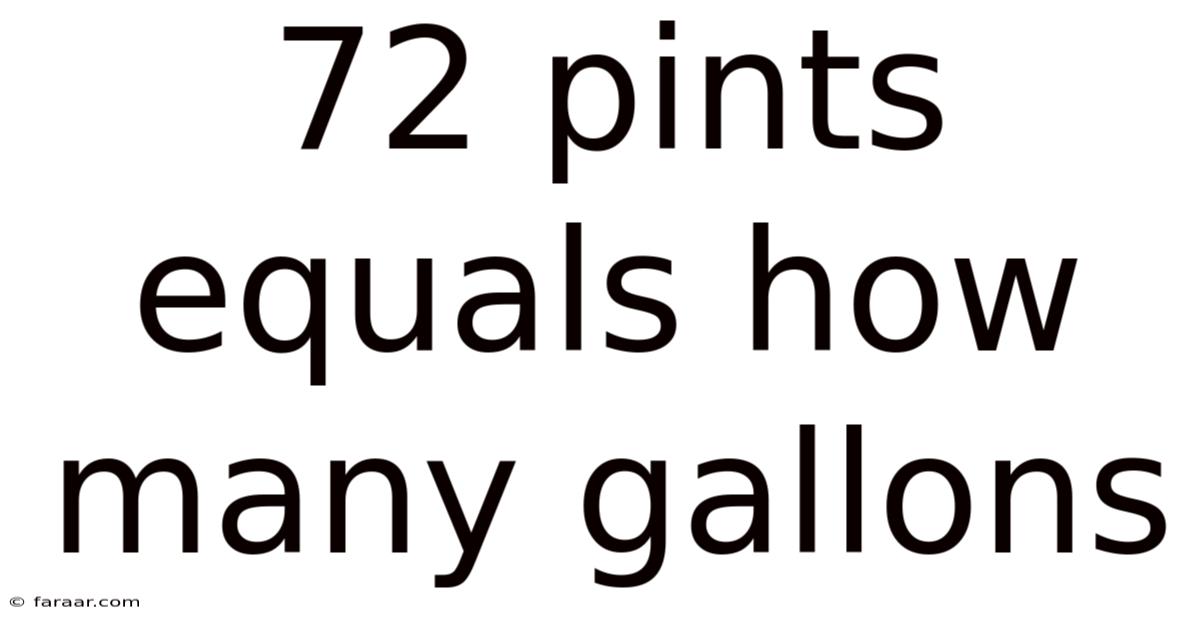 72 Pints Equals How Many Gallons