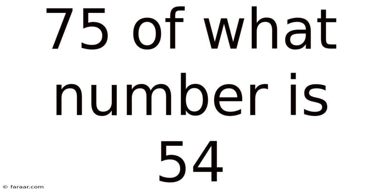 75 Of What Number Is 54
