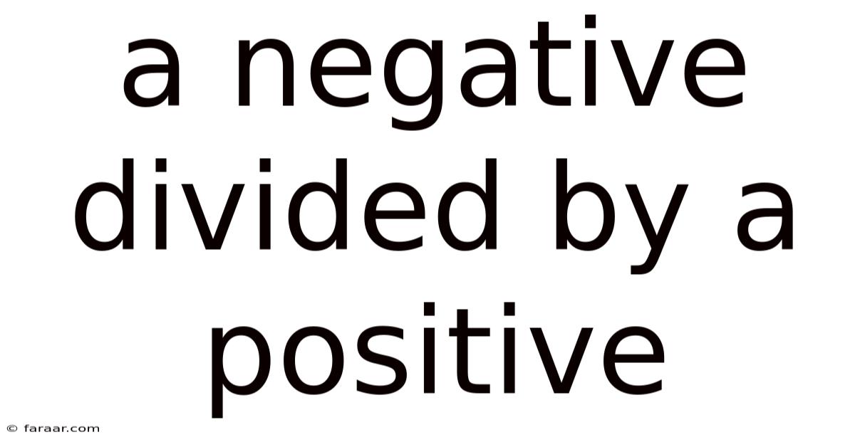 A Negative Divided By A Positive