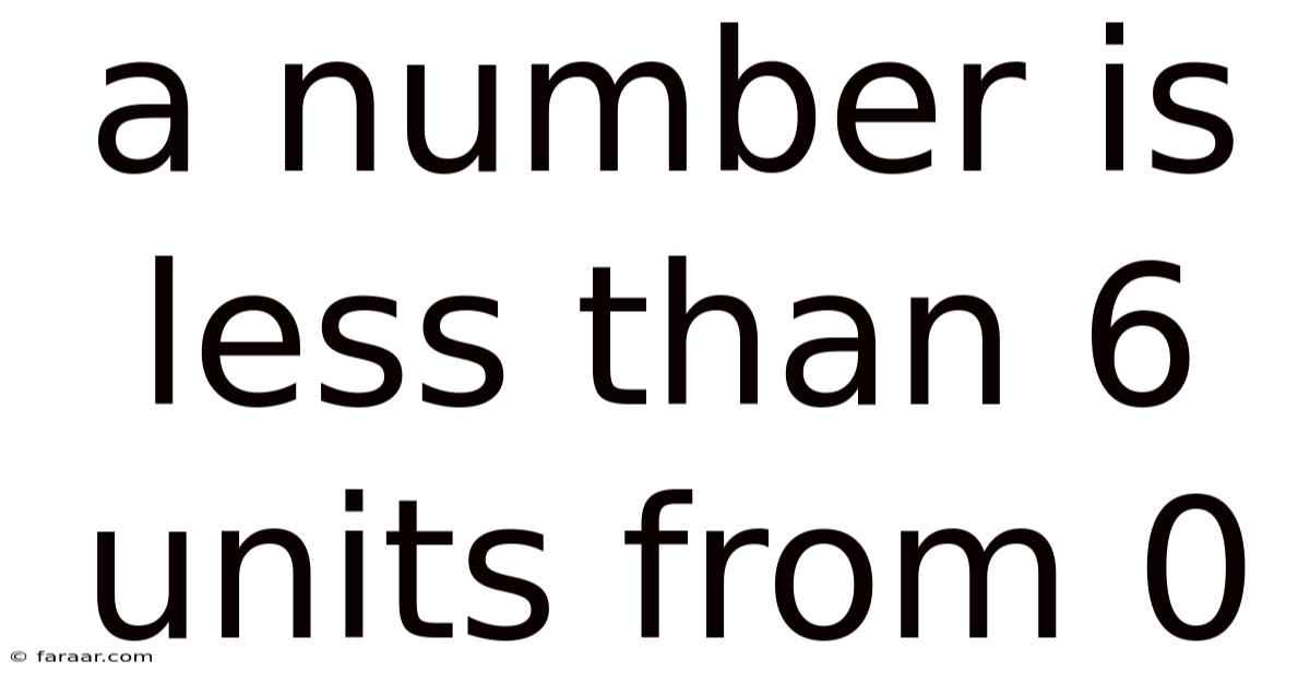 A Number Is Less Than 6 Units From 0