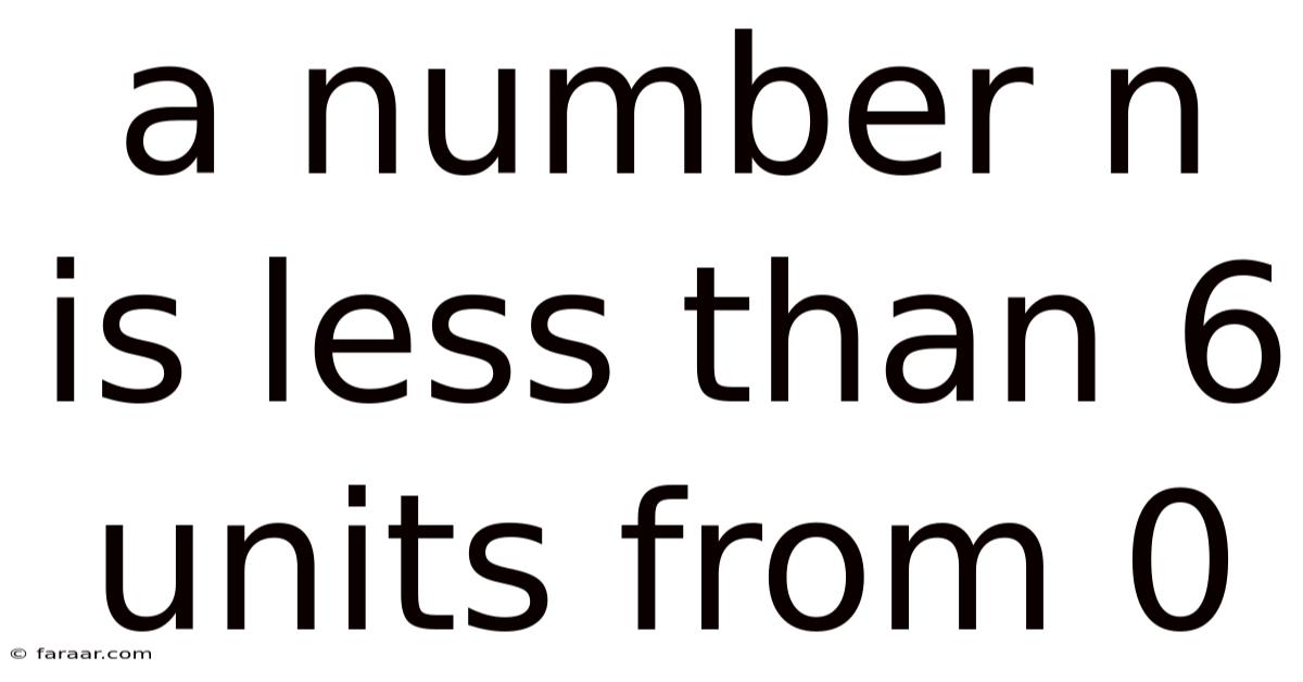 A Number N Is Less Than 6 Units From 0
