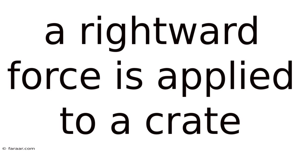 A Rightward Force Is Applied To A Crate