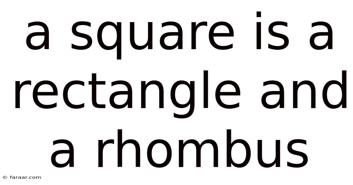 A Square Is A Rectangle And A Rhombus