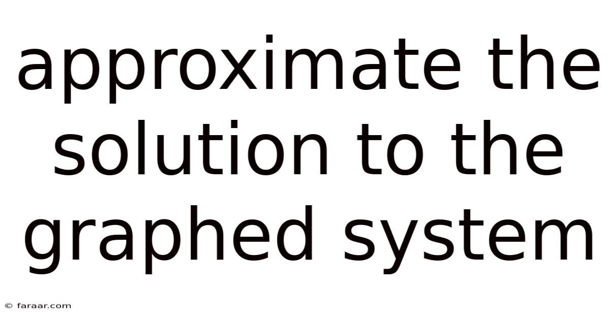 Approximate The Solution To The Graphed System