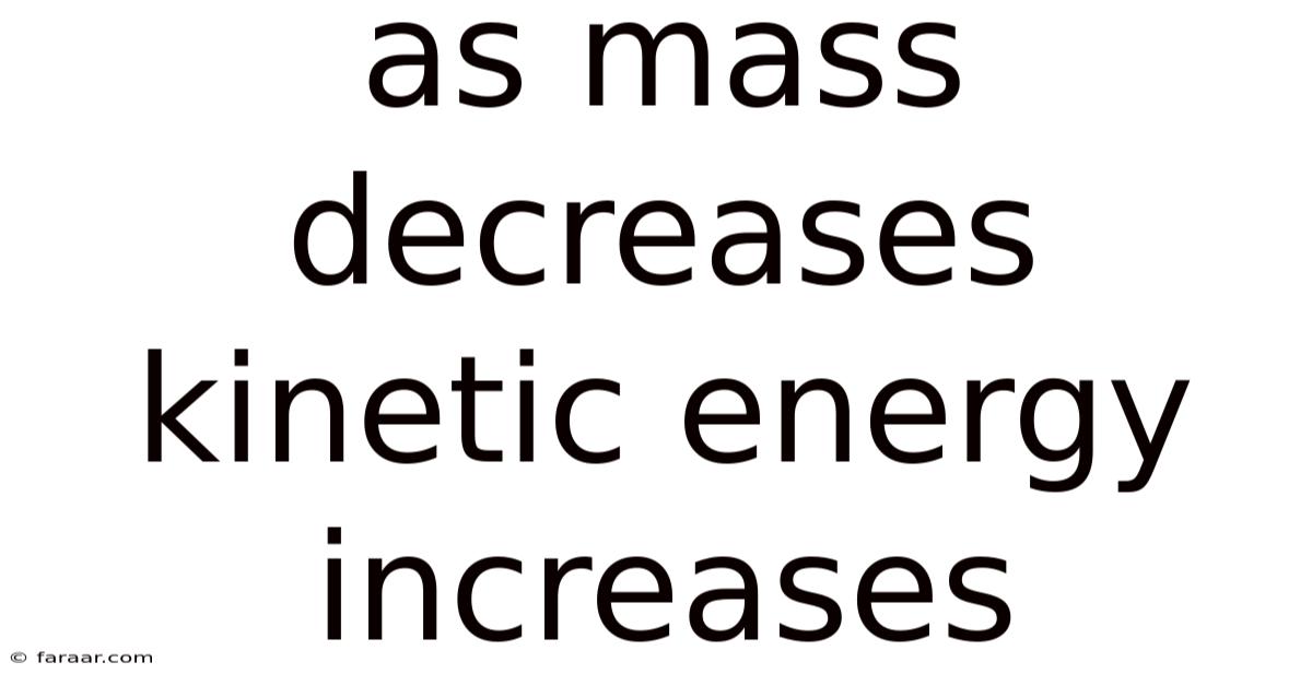 As Mass Decreases Kinetic Energy Increases
