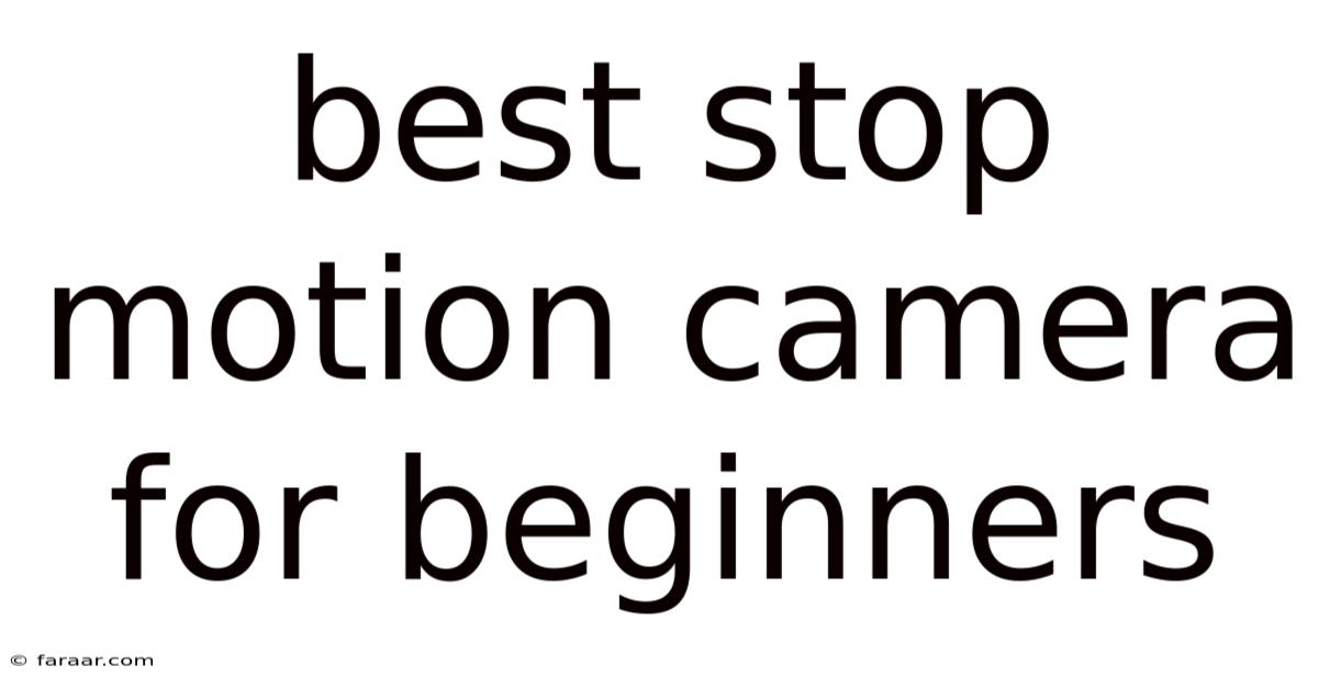 Best Stop Motion Camera For Beginners