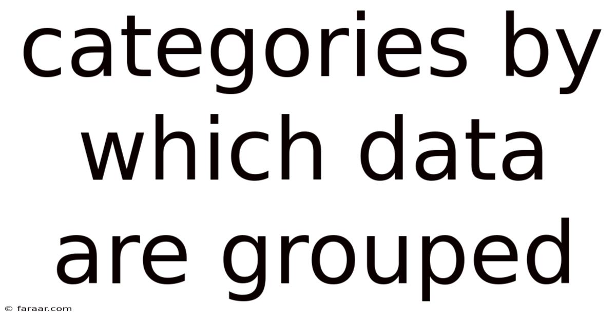 Categories By Which Data Are Grouped