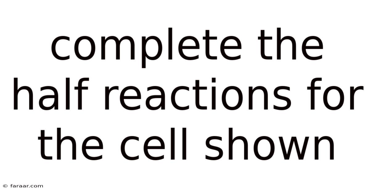 Complete The Half Reactions For The Cell Shown