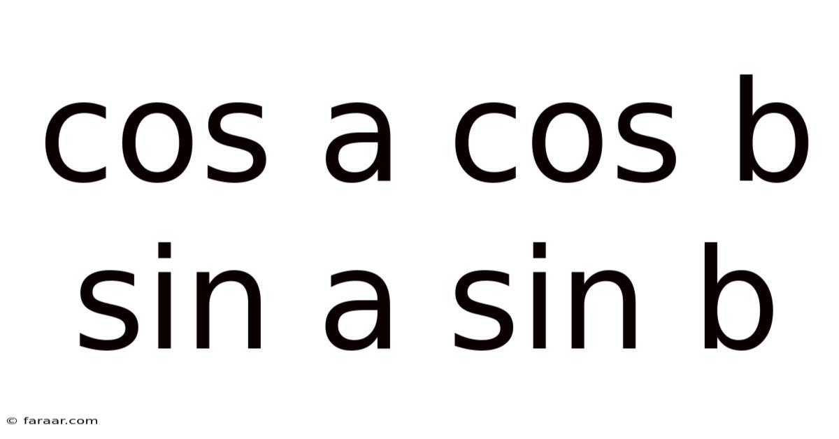 Cos A Cos B Sin A Sin B