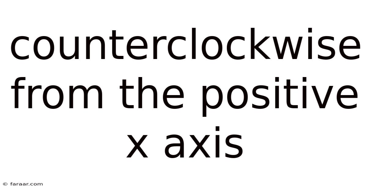 Counterclockwise From The Positive X Axis