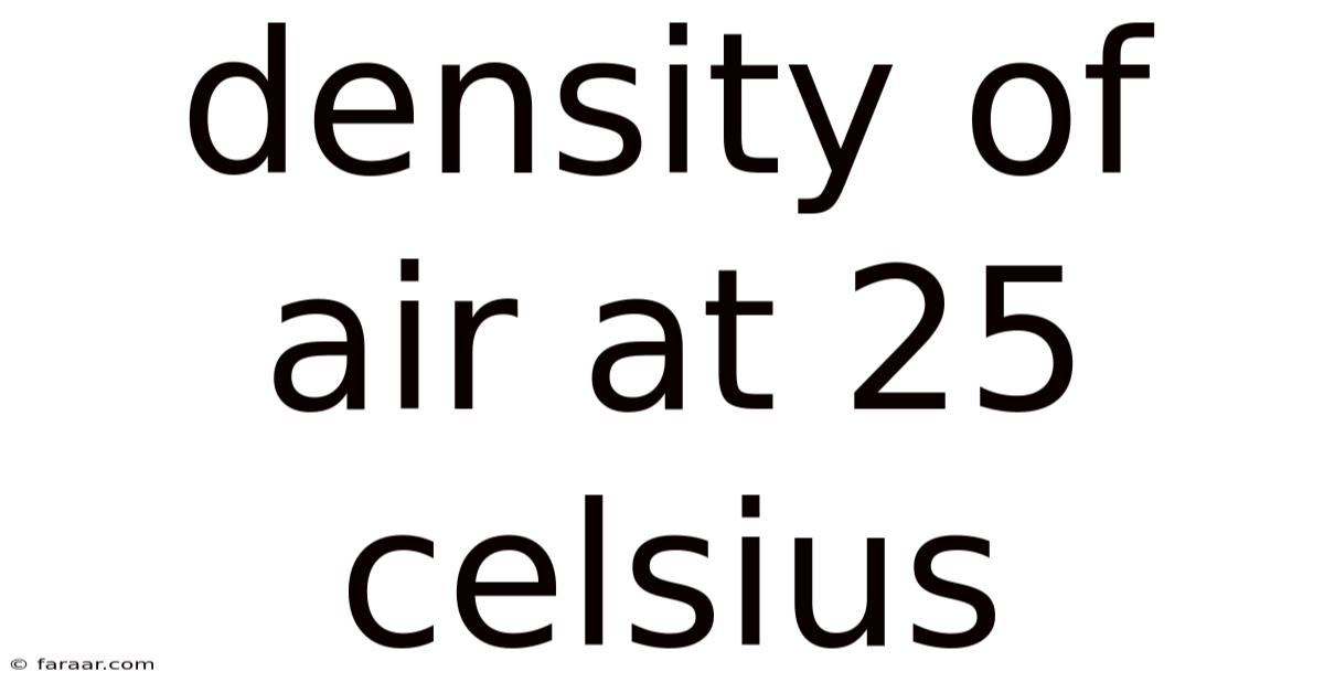 Density Of Air At 25 Celsius
