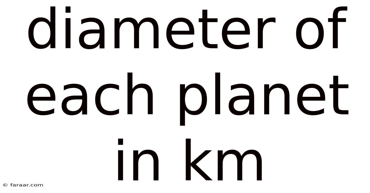 Diameter Of Each Planet In Km