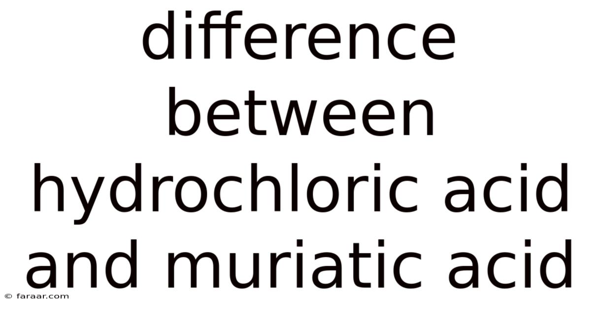 Difference Between Hydrochloric Acid And Muriatic Acid