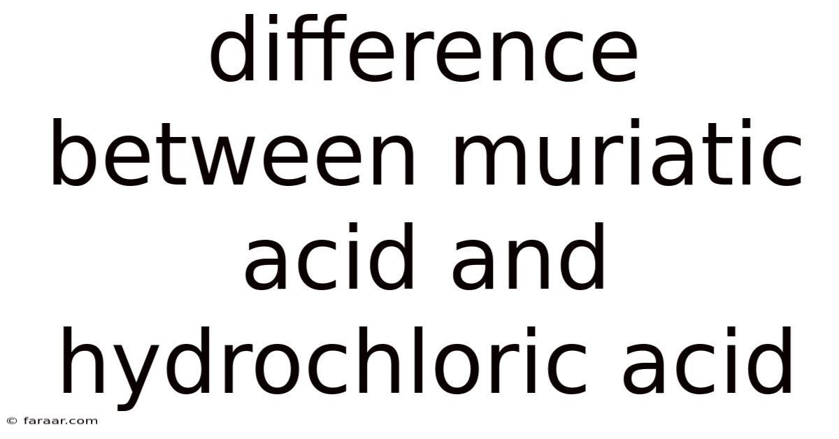 Difference Between Muriatic Acid And Hydrochloric Acid