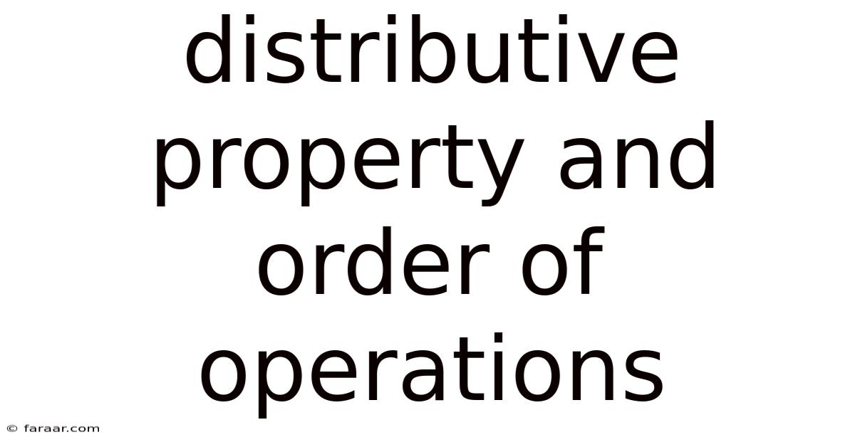 Distributive Property And Order Of Operations