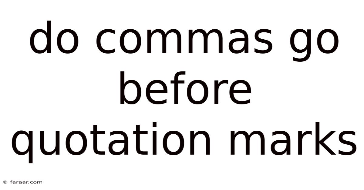 Do Commas Go Before Quotation Marks
