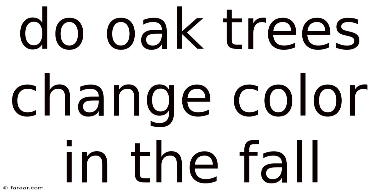 Do Oak Trees Change Color In The Fall