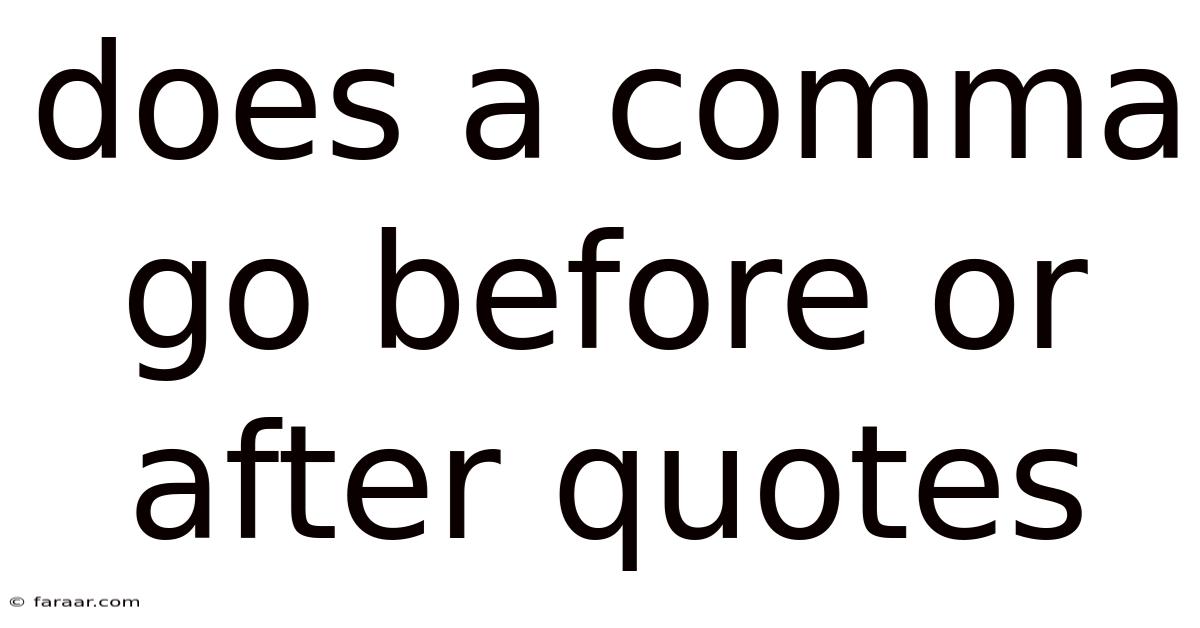 Does A Comma Go Before Or After Quotes