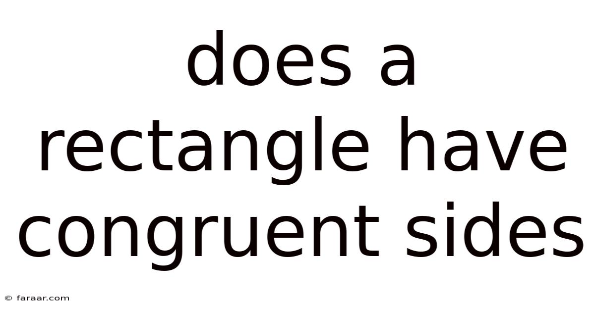 Does A Rectangle Have Congruent Sides