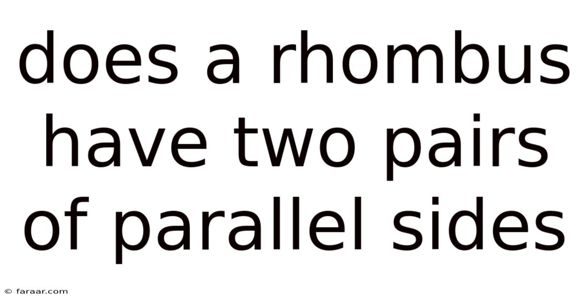 Does A Rhombus Have Two Pairs Of Parallel Sides