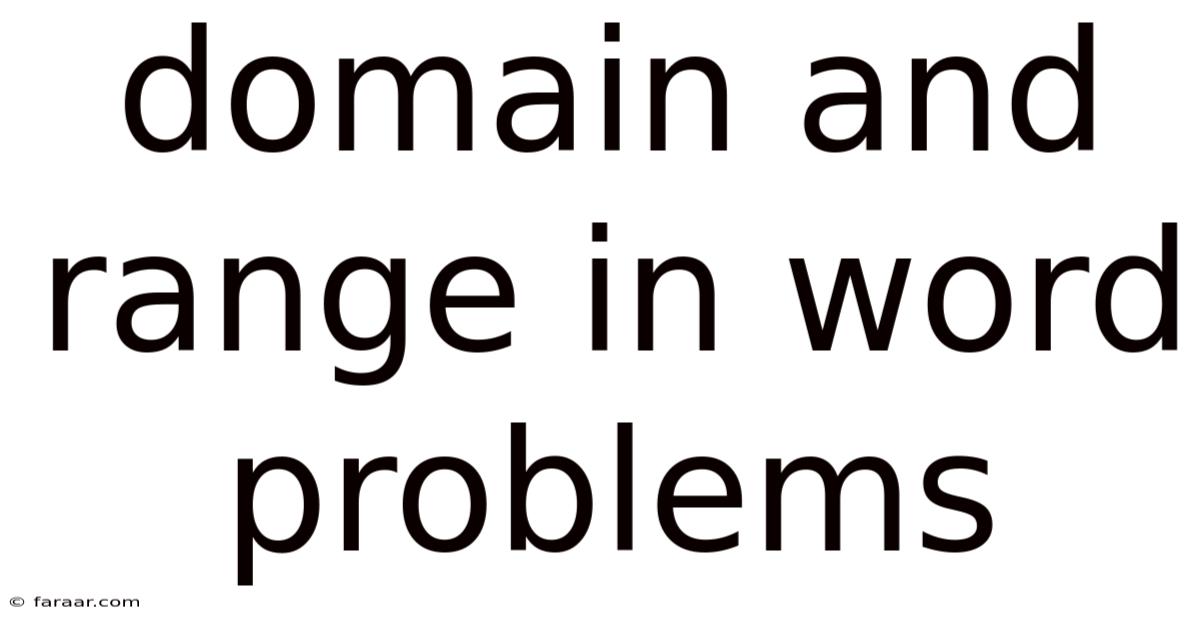 Domain And Range In Word Problems