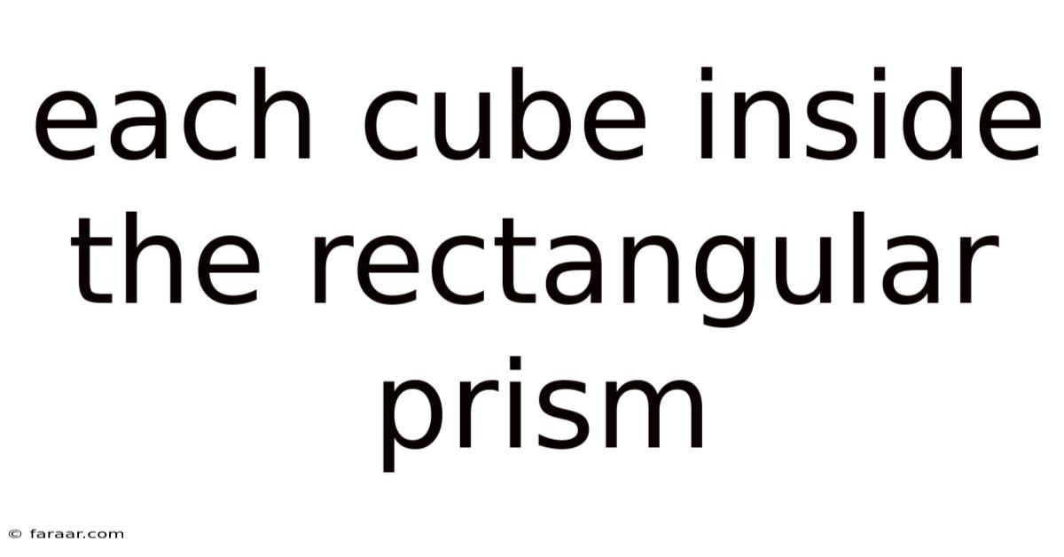 Each Cube Inside The Rectangular Prism