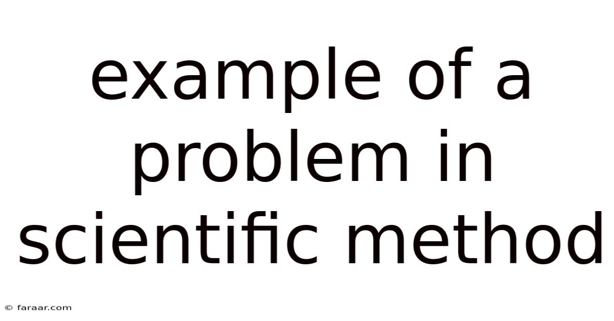 Example Of A Problem In Scientific Method