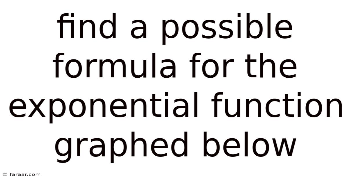 Find A Possible Formula For The Exponential Function Graphed Below