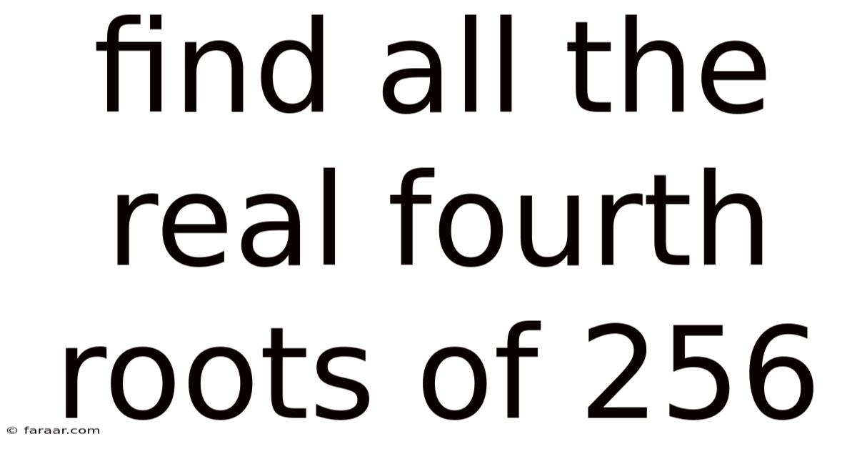 Find All The Real Fourth Roots Of 256