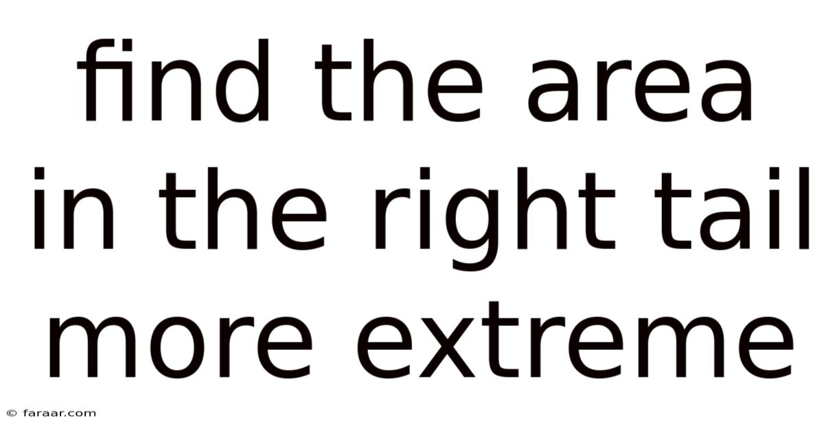 Find The Area In The Right Tail More Extreme