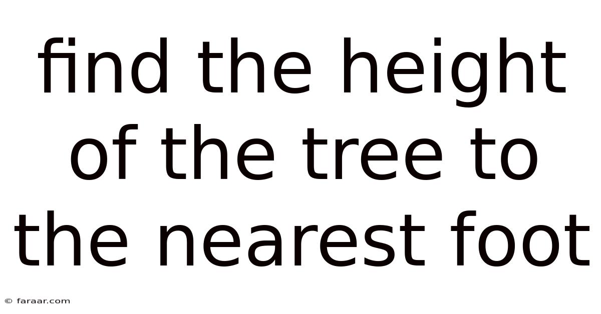 Find The Height Of The Tree To The Nearest Foot