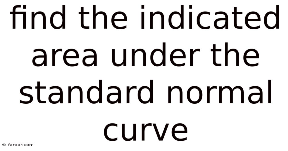 Find The Indicated Area Under The Standard Normal Curve