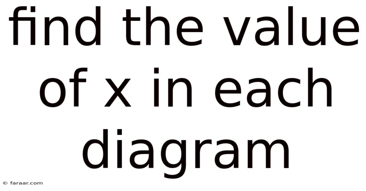 Find The Value Of X In Each Diagram