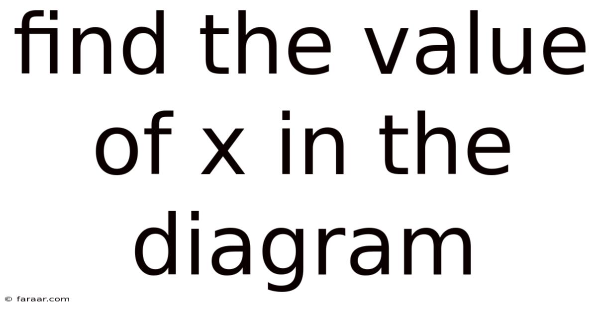 Find The Value Of X In The Diagram