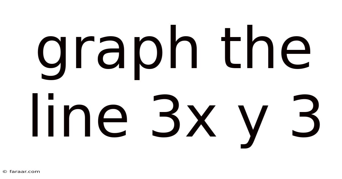 Graph The Line 3x Y 3