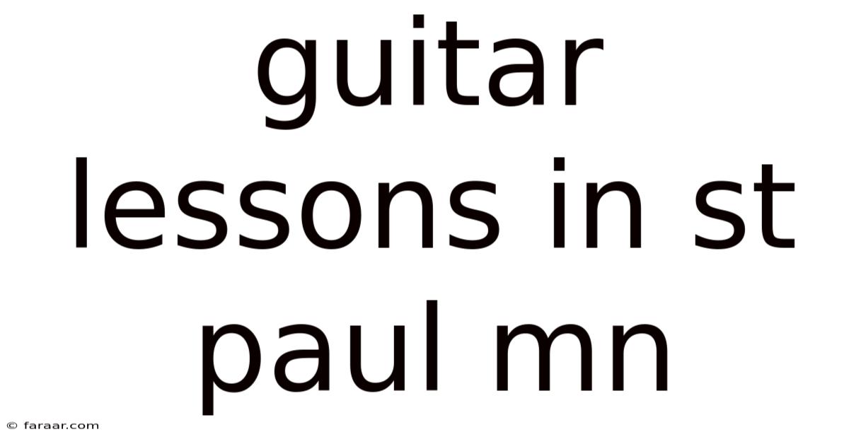 Guitar Lessons In St Paul Mn