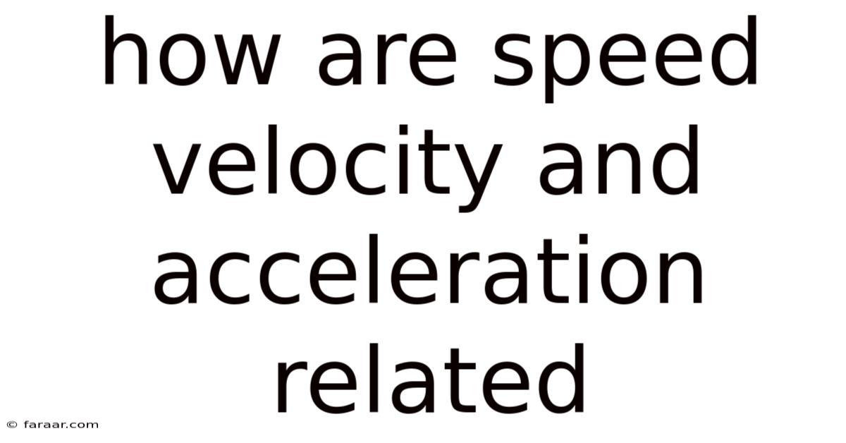How Are Speed Velocity And Acceleration Related