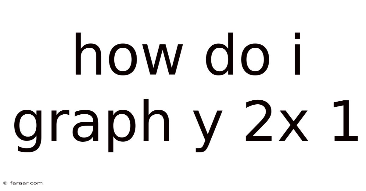 How Do I Graph Y 2x 1