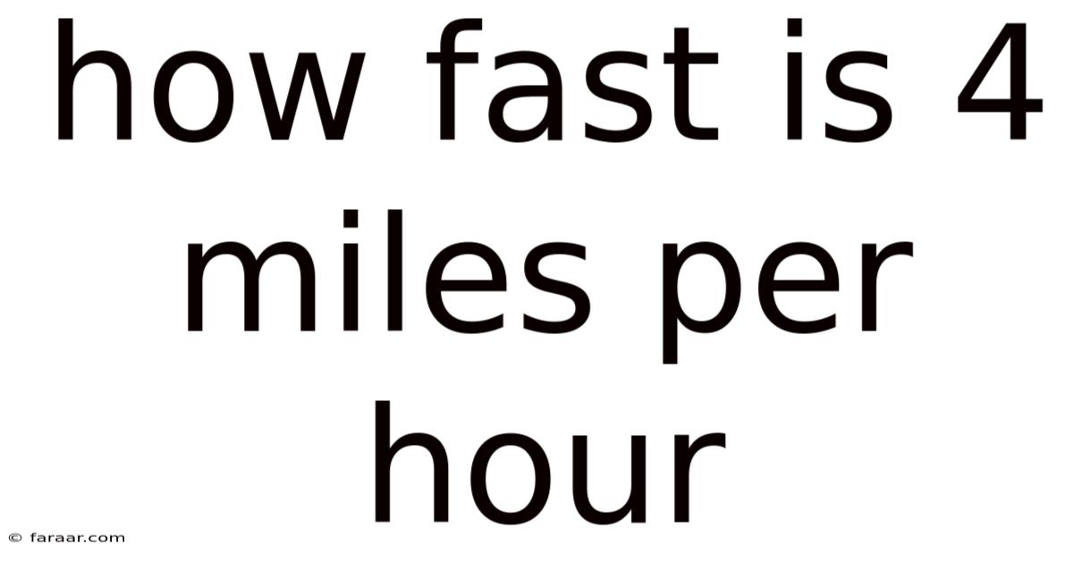 How Fast Is 4 Miles Per Hour