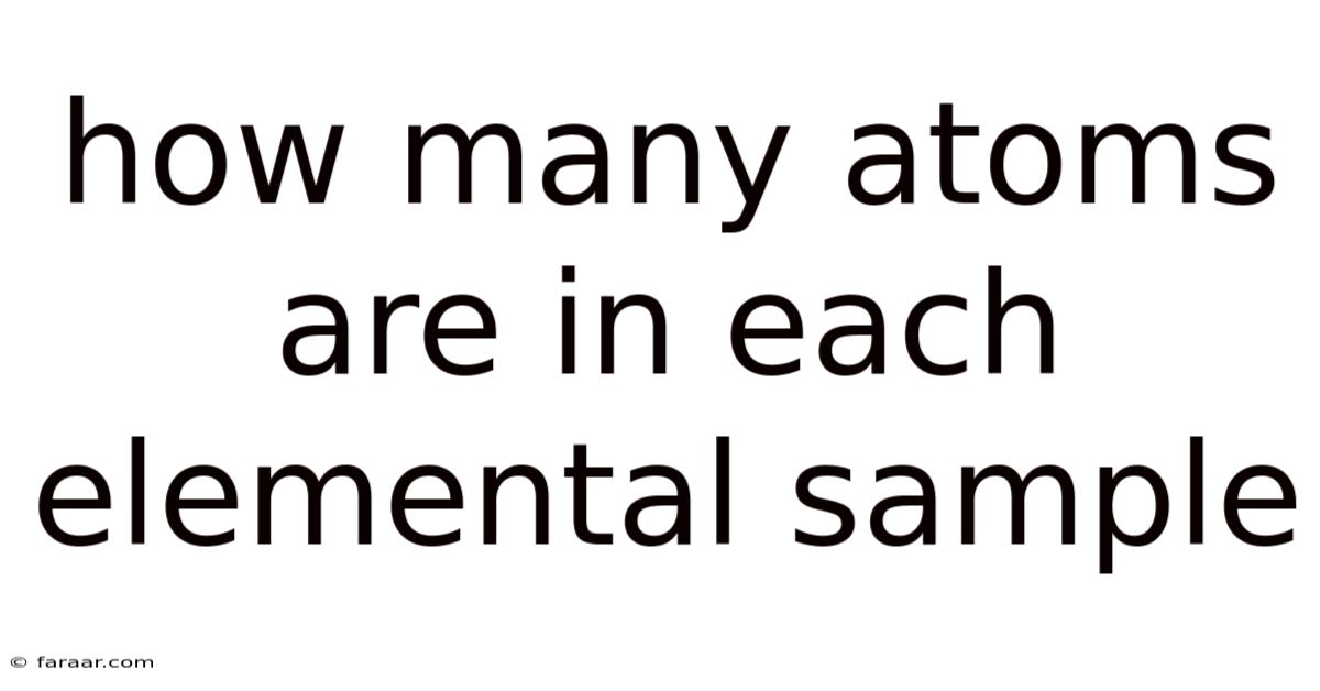 How Many Atoms Are In Each Elemental Sample