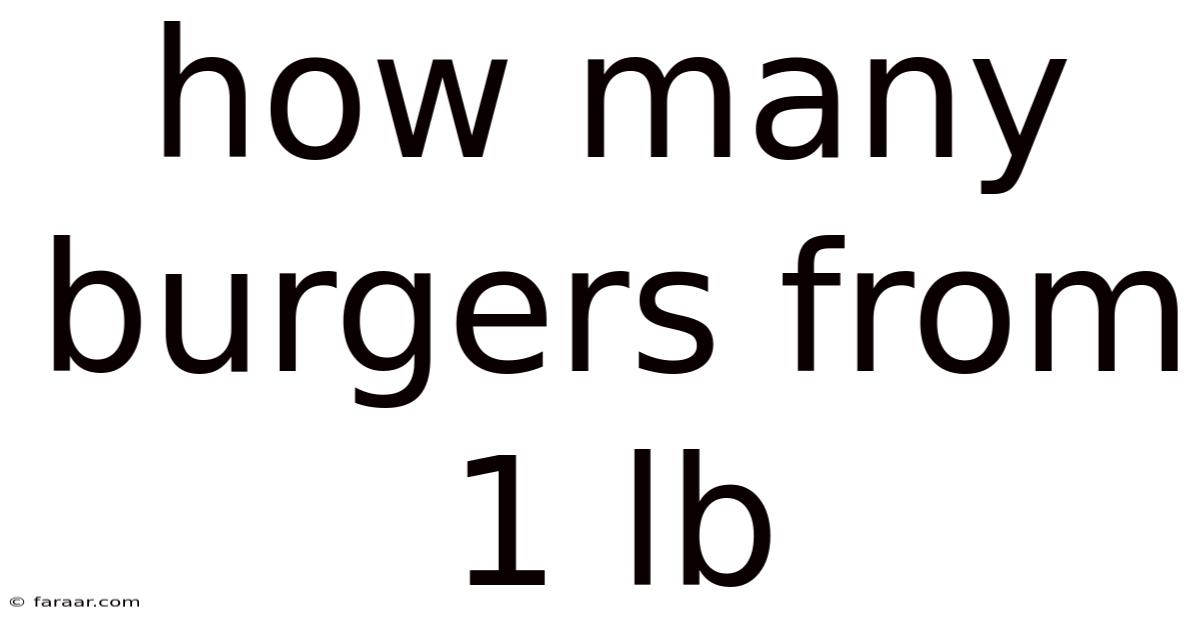 How Many Burgers From 1 Lb