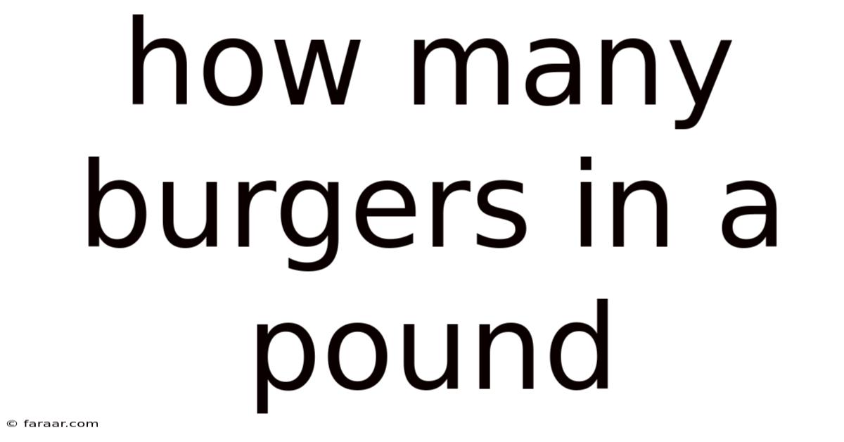 How Many Burgers In A Pound