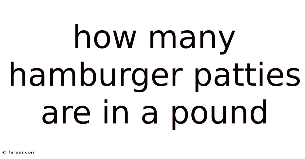 How Many Hamburger Patties Are In A Pound